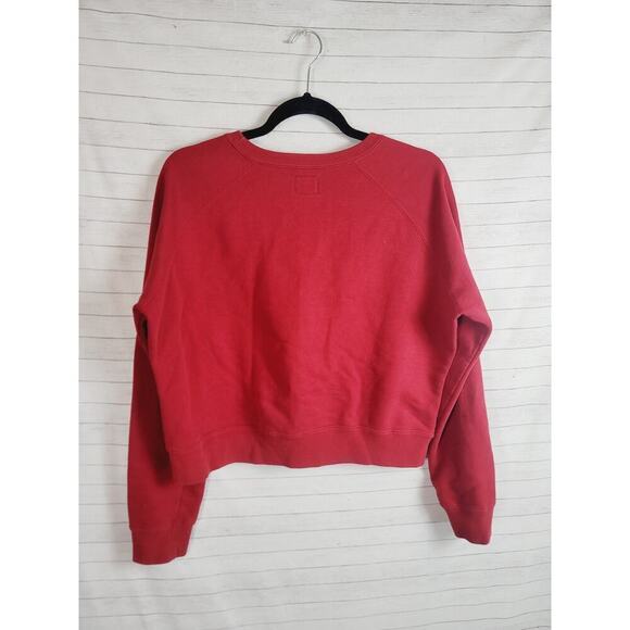 ROOTS 73 ATHLETICS CROPPED CREWNECK SWEAT SHIRT IN RED, SZ XL - Picture 13 of 13
